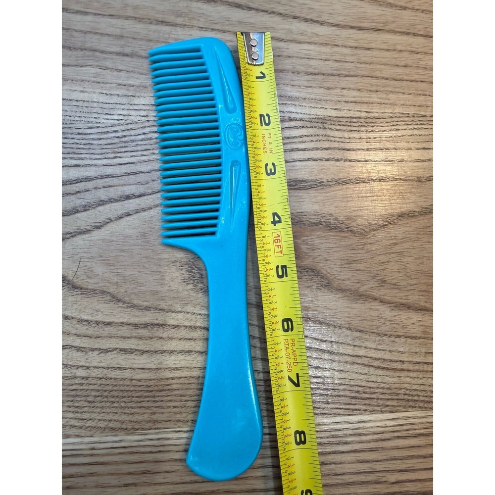 Vtg GOODY Unbreakable Super Hair Comb Teal Blue Green Made in USA 8.5" Handle